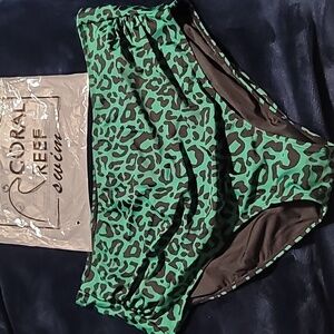 NWT Leopard Print High Waisted Swim Bottoms